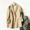 Handmade 90%Wool Women Plaid Blazer Coat Elegant Chic Wool Blend Khaki Blue Winter Coats