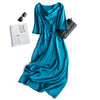 Heavy Mulberry Silk Satin Party Dress Long Sleeve Dress Women's Evening Dress