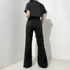 E-girl Gothic Black Cargo Pants Capri Women Low Waist Jeans Long Trousers Y2K Grunge Vintage Hip Hop Punk Harajuku Streetwear