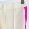 High Street Designer Runway Suit Set Women's Single Button Color Block Blazer Flare Pants Suit