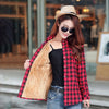Brand Winter Warm Women Velvet Thicke Plaid Shirt Style Coat Jacket Women Clothes Tops Female Casual Jacket Outerwear