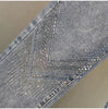 Women's Rhinestone Skinny Jeans, High Waist, 9 Points Pants, Denim Overalls, Elastic, Heavy Industry, Spring, Autumn