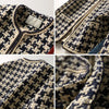 Elegant Weave Plaid Women Blazer With Pocket And Lining Autumn Winter Causal Tweed Coat Office Ladies Jacket
