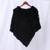 Genuine Rabbit Fur Knitted Natural Fur Poncho Wrap Coat Shawl Lady Scarf Natural Fur Wedding Party Cape