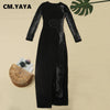 Rhinestones Mesh See Though Dress Style Jumpsuit Women Sexy Club Partywear One Piece Overall Rompers Fall winter
