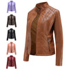 Leather Jacket Women Spring Autumn Jackets Ladies Motorcycle Large Size Stand Collar PU Leather Jacket Female Outerwear 3XL