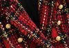 Tweed women red plaid blazers 2021winter women vintage jackets female patchwork blazer coats girls chic outfit clothes