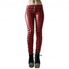 Steampunk Women Faux Leather Cosplay Pants Carnival Party Skinny Button Trousers Workout Leggings High Waist Girl Pants