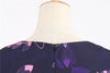 Women Flower Print Autumn Dress Casual Winter Half Sleeve Elegant Vintage Dress Robe Femme Pinup Office Party Vestidos