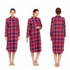 Long Sleeve Sleeping Shirt Nightwear Dress for Woman Plaid Multi Colors Plus Size Shirt Nightdress Cardigan Nighty for Ladies