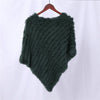 Genuine Rabbit Fur Knitted Natural Fur Poncho Wrap Coat Shawl Lady Scarf Natural Fur Wedding Party Cape