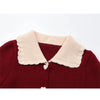 Spring Red Cardigan Sweaters For Women Loose Peter Pan Collar Elegant Korean Single Breasted Female Knit Cardigans Coat Top