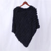 Genuine Rabbit Fur Knitted Natural Fur Poncho Wrap Coat Shawl Lady Scarf Natural Fur Wedding Party Cape