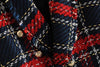 Tweed women red plaid blazers 2021winter women vintage jackets female patchwork blazer coats girls chic outfit clothes