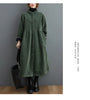 Winter Women Trench Fleece Long-sleeved Loose Corduroy Solid Color Vintage Casual Women Long Warm Coat YoYiKamomo