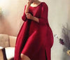 Pleated Classical Vintage Dress Turtleneck Loose High Aesthetic Designer Women Abayas Elegant Clothing