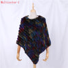 Genuine Rabbit Fur Knitted Natural Fur Poncho Wrap Coat Shawl Lady Scarf Natural Fur Wedding Party Cape