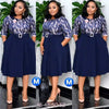 Patchwork Pleated African Clothes Plus Size Africa Clothing Christmas Robe African Print Dresses For Women Dress