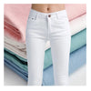 Women Slim Fit Stretch Jeans - 9/10 Length Ankle-Length Colorful Comfort Stretch Fabric Pants Elastic Waist Casual Office Comfy