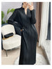 Pleated Long Sleeve V-neck Dress Women Spring Korean Designer Casual Black Dresses Elegant Aesthetic Clothes