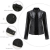 Leather Jacket Women Spring Autumn Jackets Ladies Motorcycle Large Size Stand Collar PU Leather Jacket Female Outerwear 3XL