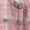High Street Designer Short Coat Women's Sweet Diamonds Buttons Wool Blends Woven Colors Plaid Tweed Short Jacket