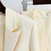 High Street Designer Runway Suit Set Women's Single Button Color Block Blazer Flare Pants Suit