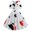 Women Flower Print Autumn Dress Casual Winter Half Sleeve Elegant Vintage Dress Robe Femme Pinup Office Party Vestidos