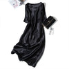 Heavy Mulberry Silk Satin Party Dress Long Sleeve Dress Women's Evening Dress