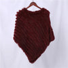 Genuine Rabbit Fur Knitted Natural Fur Poncho Wrap Coat Shawl Lady Scarf Natural Fur Wedding Party Cape