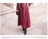 Maxi Fit and Flare Leather Trench Coat for Women Spring Long Designer Clothing Women Long Sleeve Lapel