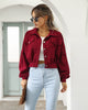 Autumn Cropped Corduroy Jackets Overcoat Single Breasted Lantern Sleeve Coats Women Vintage Winter Women Jacket 18047