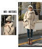 Women White Duck Down Coat Winter Female Scarf OverSize Jackets Round Neck Loose Thicken Parkas Warm Outwear