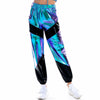 Women Reflective Long Pants with Pockets High Waist Loose Holographic Patchwork Trousers Club Dance Jogger Pants Clubwear