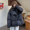 Women White Duck Down Coat Winter Female Scarf OverSize Jackets Round Neck Loose Thicken Parkas Warm Outwear