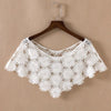 Women Vintage Crochet Knit Cape Elegant Cute Lace Short Hollow Out Shawls Shrug Poncho Wedding Bridal Evening Dress Lace Scarf