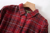 Spring Autumn Women Casual Plaid Night Dress Female 100% Cotton Nightgown Long Sleeve Sleepshirts Large Size Home Dress