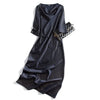 Heavy Mulberry Silk Satin Party Dress Long Sleeve Dress Women's Evening Dress