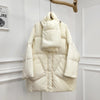 Women White Duck Down Coat Winter Female Scarf OverSize Jackets Round Neck Loose Thicken Parkas Warm Outwear