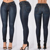 Vintage Women Jeans Slim Fit High Waist Denim Pencil Pants Bootcut Winter Pull-on Skinny Jeans Blue