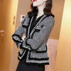 Chic Women Plaids Fringed Jacket Tweed Pearls Buckles Tweed Blazers Gold Silk Retro Checked Coat Spring Fall Cardigan Crop Tops