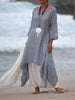Women Irregular Leisure Loose Fitting Shirt Tunic Pullover Blouse Baggy Tops Round Neck Comfy Dress