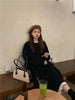 Autumn Korean Style Dress Women Ruffles Patchwork O Neck Long Sleeve Dresses Slim Waist Elegant Vestidos Mujer