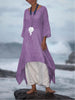 Women Irregular Leisure Loose Fitting Shirt Tunic Pullover Blouse Baggy Tops Round Neck Comfy Dress