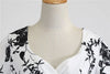 Women Flower Print Autumn Dress Casual Winter Half Sleeve Elegant Vintage Dress Robe Femme Pinup Office Party Vestidos