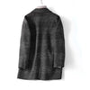 Handmade 90%Wool Women Plaid Blazer Coat Elegant Chic Wool Blend Khaki Blue Winter Coats