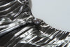 Women's Sexy Glitter Flare Long Sleeve Belted Pleated Mini Party Dress