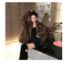 Winter Leopard Print Jacket Women's Stand Collar Warm Parkas Outwear Autumn Winter Korean Female Loose Faux Fur Coats