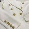 Classic Star Style Designer Jacket Women's Slim Fitting Metal Buttons Blazer Plus Size S-4XL