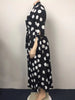 Autumn Dot Print Button Up Plus Size XL-5XL Women Blousers Maxi Dress Vestidos Streetwear Long Dresses Vestidos